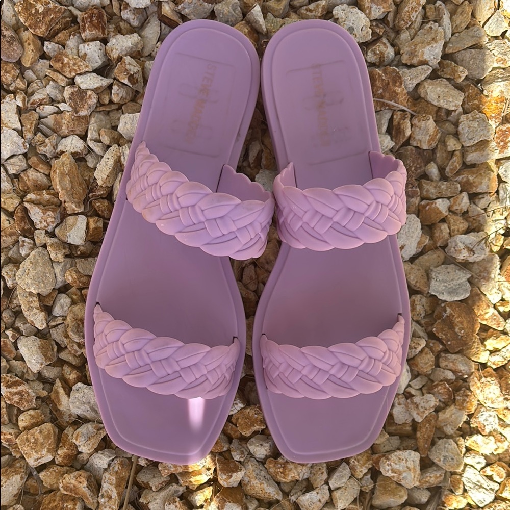 Purple Quilted Strap Sandals for Casual Comfort